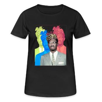 Patrice Lumumba - Frauen T-Shirt atmungsaktiv - Schwarz - Vorne - AI Model Female 172 light (172cm)