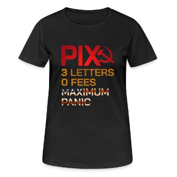 PIX - Frauen T-Shirt atmungsaktiv - Schwarz - Vorne - AI Model Female 172 light (172cm)