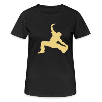 break06 - Frauen T-Shirt atmungsaktiv - Schwarz - Vorne - AI Model Female 172 light (172cm)