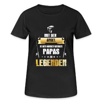 Angeln! Fischen! lustig! Papa! - Frauen T-Shirt atmungsaktiv - Schwarz - Vorne - AI Model Female 172 light (172cm)