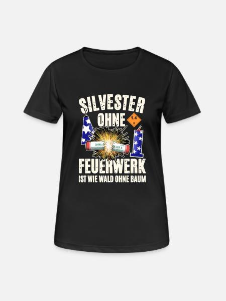 Pyro an Silvester - Frauen T-Shirt atmungsaktiv - Schwarz