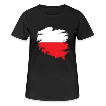 Drapeau polonais - T-shirt respirant Femme - noir - Devant - AI Model Female 172 light (172cm)