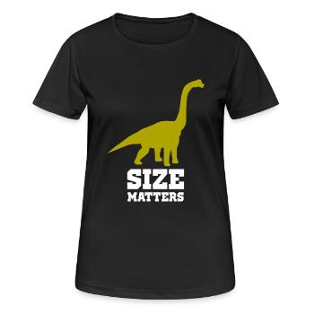 dinosaure brachiosaure - Sur les questions de taille - T-shirt respirant Femme - noir - Devant - AI Model Female 172 light (172cm)