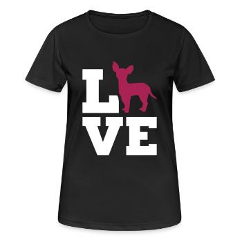 Chihuahua - Frauen T-Shirt atmungsaktiv - Schwarz - Vorne - AI Model Female 172 light (172cm)