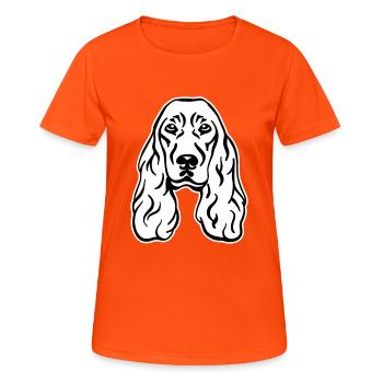 Cocker Spaniel - T-shirt respirant Femme - orange néon - Devant - AI Model Female 172 dark (172cm)