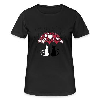 AD Lovely cats II - Frauen T-Shirt atmungsaktiv - Schwarz - Vorne - AI Model Female 172 light (172cm)