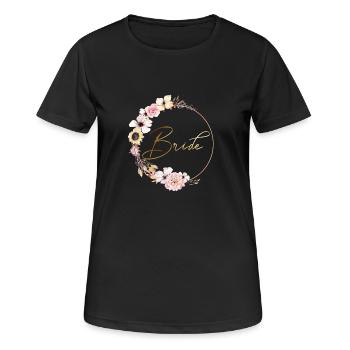 peachy_wreath_bride - Frauen T-Shirt atmungsaktiv - Schwarz - Vorne - AI Model Female 172 light (172cm)