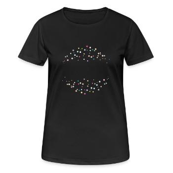 Happy dots! - Frauen T-Shirt atmungsaktiv - Schwarz - Vorne - AI Model Female 172 light (172cm)