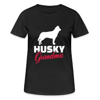 Husky - Frauen T-Shirt atmungsaktiv - Schwarz - Vorne - AI Model Female 172 light (172cm)