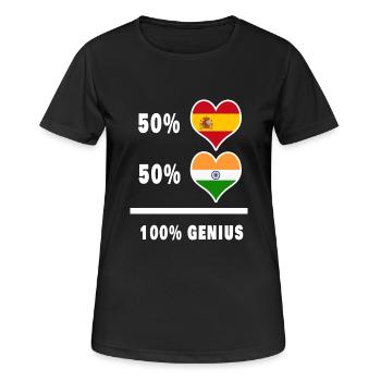 genius / gift from India and Spain - Women's Breathable T-Shirt - black - Front - AI Model Female 172 light (172cm)