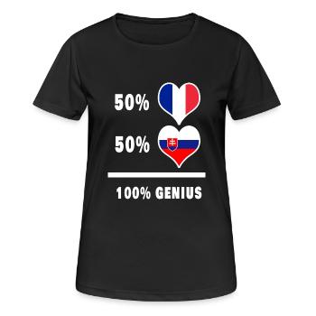 Slovakia and France 100% awesome Design flags - Women's Breathable T-Shirt - black - Front - AI Model Female 172 light (172cm)