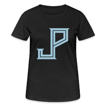JP - Judy Punch Logo - Frauen T-Shirt atmungsaktiv - Schwarz - Vorne - AI Model Female 172 light (172cm)