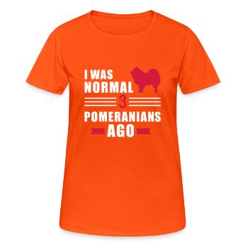 Spitz - Frauen T-Shirt atmungsaktiv - Neonorange - Vorne - AI Model Female 172 dark (172cm)