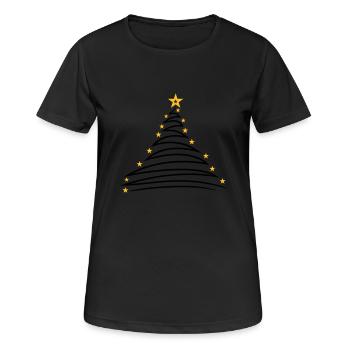 sapin sapin arbre sapin étoile joyeux chris - T-shirt respirant Femme - noir - Devant - AI Model Female 172 light (172cm)