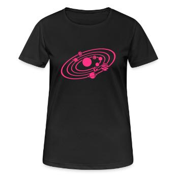 Planet - Frauen T-Shirt atmungsaktiv - Schwarz - Vorne - AI Model Female 172 light (172cm)