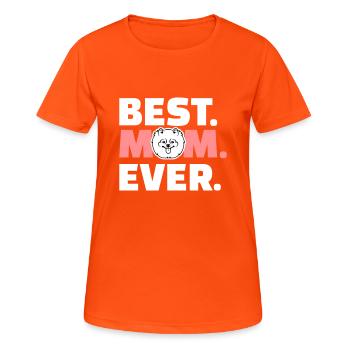 Spitz - Frauen T-Shirt atmungsaktiv - Neonorange - Vorne - AI Model Female 172 dark (172cm)