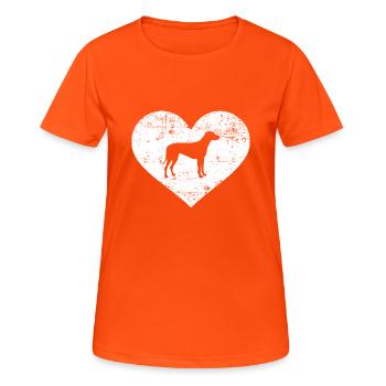 Rhodesian Ridgeback - T-shirt respirant Femme - orange néon - Devant - AI Model Female 172 dark (172cm)