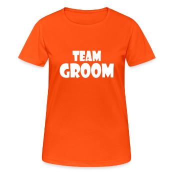 Team groom - T-shirt respirant Femme - orange néon - Devant - AI Model Female 172 dark (172cm)
