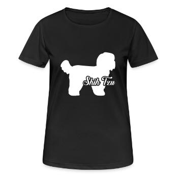 Shih Tzu - T-shirt respirant Femme - noir - Devant - AI Model Female 172 light (172cm)
