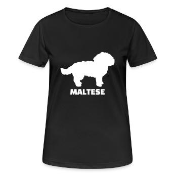 Malteser - Frauen T-Shirt atmungsaktiv - Schwarz - Vorne - AI Model Female 172 light (172cm)