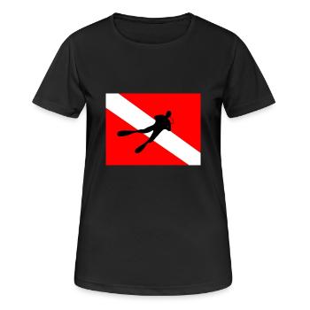 Pavillon de plongée - T-shirt respirant Femme - noir - Devant - AI Model Female 172 light (172cm)