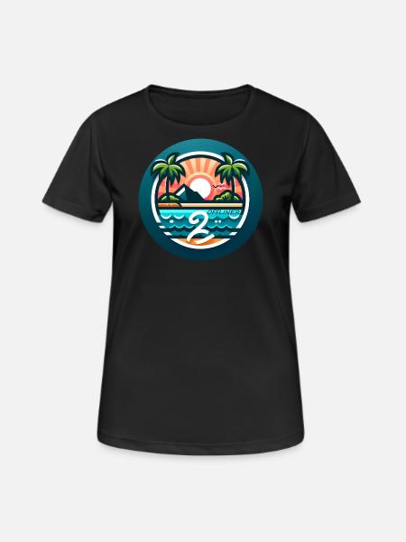 Colorful Palm Island Offliner - Women's Breathable T-Shirt - black