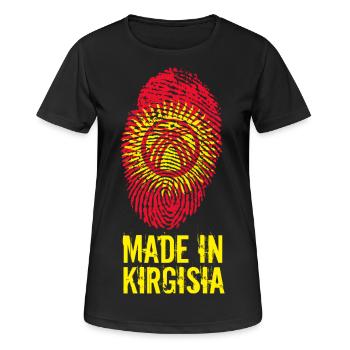 Made In Kirgisia Kirgistan Kirgisistan Kirgisistan - Frauen T-Shirt atmungsaktiv - Schwarz - Vorne - AI Model Female 172 light (172cm)