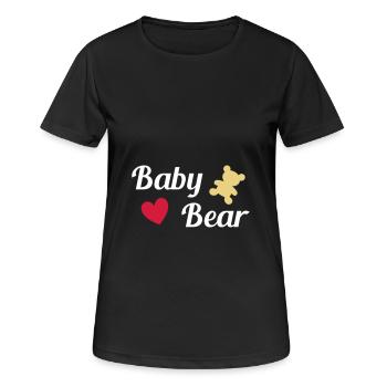 ★ couleurs de conception modifiables ★ baby bear (ours, cœur) - T-shirt respirant Femme - noir - Devant - AI Model Female 172 light (172cm)
