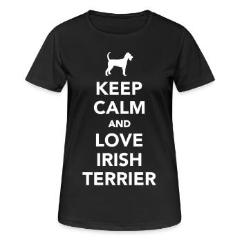 Irish Terrier - Frauen T-Shirt atmungsaktiv - Schwarz - Vorne - AI Model Female 172 light (172cm)