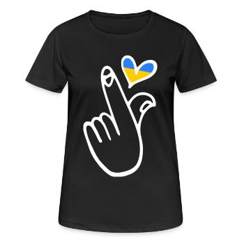 Ukraine - Frauen T-Shirt atmungsaktiv - Schwarz - Vorne - AI Model Female 172 light (172cm)