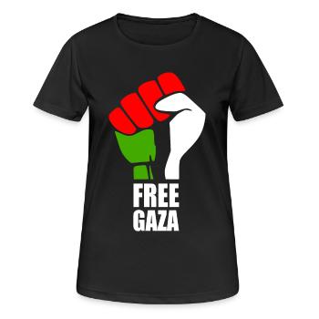 Free gaza - T-shirt respirant Femme - noir - Devant - AI Model Female 172 light (172cm)