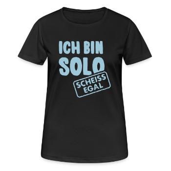 Je suis en solo - merde - T-shirt respirant Femme - noir - Devant - AI Model Female 172 light (172cm)