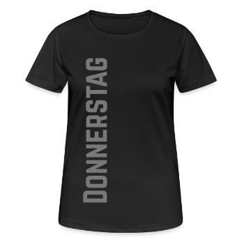 Jeudi en semaine comme texte - T-shirt respirant Femme - noir - Devant - AI Model Female 172 light (172cm)