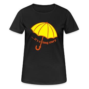 c'est une longue histoire / Umbrella - T-shirt respirant Femme - noir - Devant - AI Model Female 172 light (172cm)
