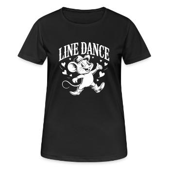 Danse en ligne Souris Drôle Souris Danse en ligne - T-shirt respirant Femme - noir - Devant - AI Model Female 172 light (172cm)