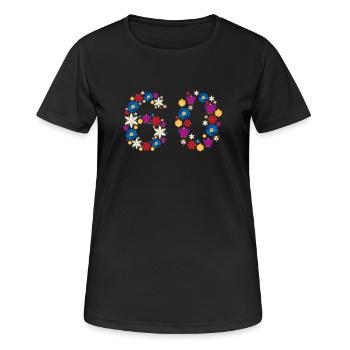 Fleurs 60 - T-shirt respirant Femme - noir - Devant - AI Model Female 172 light (172cm)