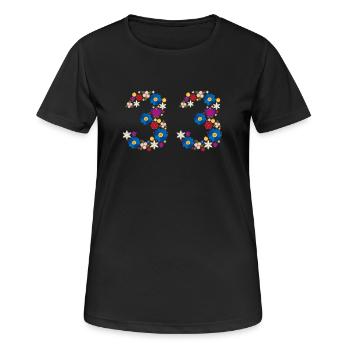 Flowers 33 - Women's Breathable T-Shirt - black - Front - AI Model Female 172 light (172cm)
