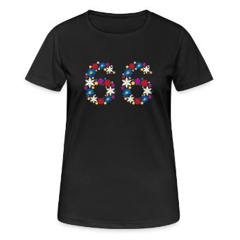 Fleurs 66 - T-shirt respirant Femme - noir - Devant - AI Model Female 172 light (172cm)