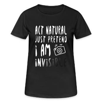 Le photographe invisible - T-shirt respirant Femme - noir - Devant - AI Model Female 172 light (172cm)