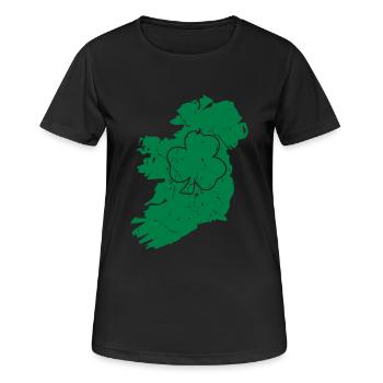 Irish Ireland - Frauen T-Shirt atmungsaktiv - Schwarz - Vorne - AI Model Female 172 light (172cm)