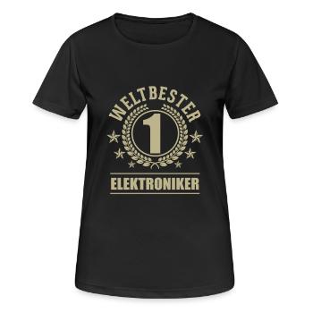 Weltbester Elektroniker - Frauen T-Shirt atmungsaktiv - Schwarz - Vorne - AI Model Female 172 light (172cm)