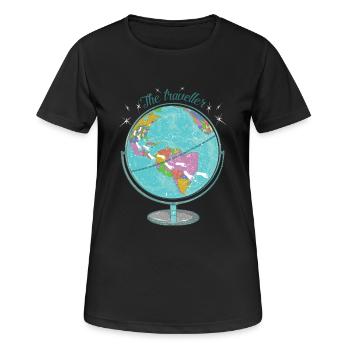 The Traveler - Holiday Design - Travel - Travel - Women's Breathable T-Shirt - black - Front - AI Model Female 172 light (172cm)
