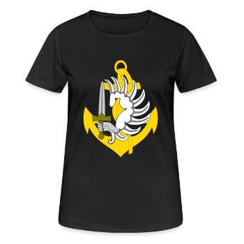 para-marine - T-shirt respirant Femme - noir - Devant - AI Model Female 172 light (172cm)