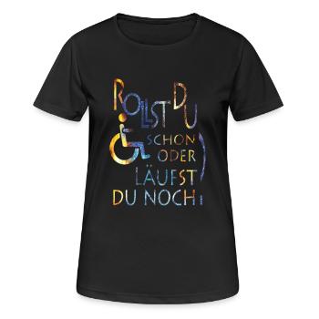 Rollst du schon farbig - Frauen T-Shirt atmungsaktiv - Schwarz - Vorne - AI Model Female 172 light (172cm)