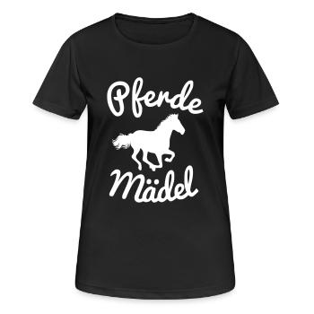 Pferde Mädel - Frauen T-Shirt atmungsaktiv - Schwarz - Vorne - AI Model Female 172 light (172cm)