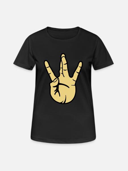 westside hand - Frauen T-Shirt atmungsaktiv - Schwarz