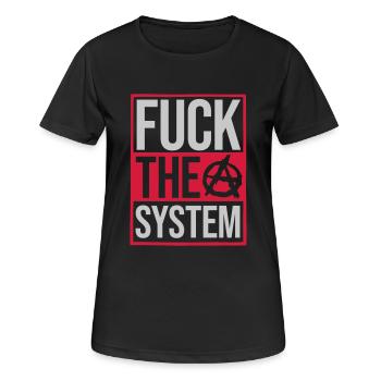 Quote fuck the system - Women's Breathable T-Shirt - black - Front - AI Model Female 172 light (172cm)