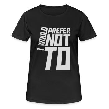 I prefer not to - Women's Breathable T-Shirt - black - Front - AI Model Female 172 light (172cm)