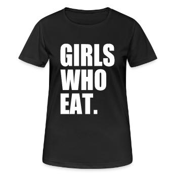 Girls who eat - Frauen T-Shirt atmungsaktiv - Schwarz - Vorne - AI Model Female 172 light (172cm)