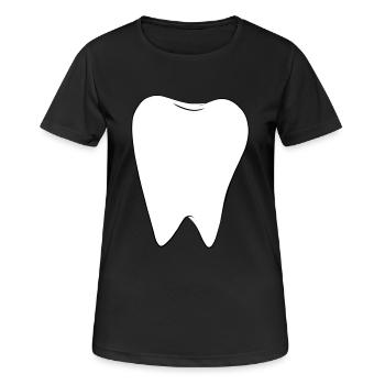 Weißer Zahn - Frauen T-Shirt atmungsaktiv - Schwarz - Vorne - AI Model Female 172 light (172cm)